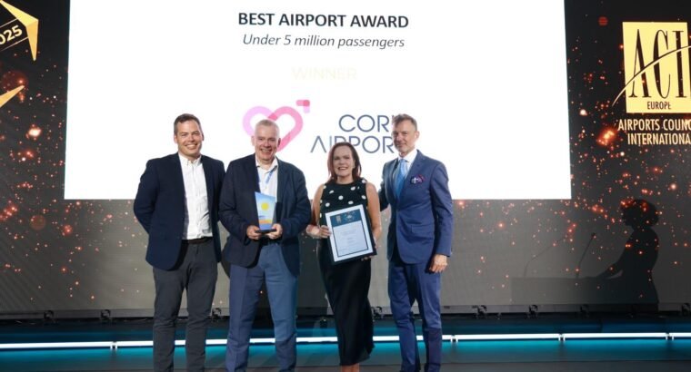 Cork Airport was awarded the title of “Best Airport in Europe”