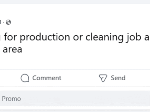 Production or cleaning job