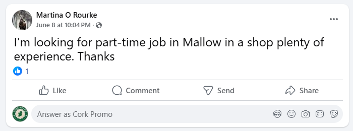 Looking for part-time job in a shop