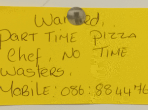 Part time pizza chef WANTED